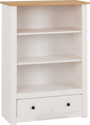 Panama 1 Drawer Bookcase | White-Natural Wax | Furniture Cash and Carry