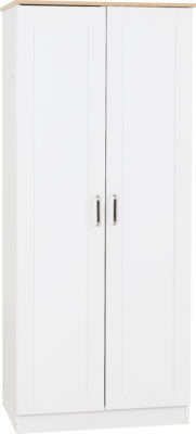 Portland 2 Door Wardrobe | White-Oak Effect | Furniture Cash and Carry