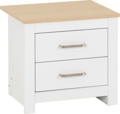 Portland 2 Drawer Bedside | White-Oak Effect | Furniture Cash and Carry