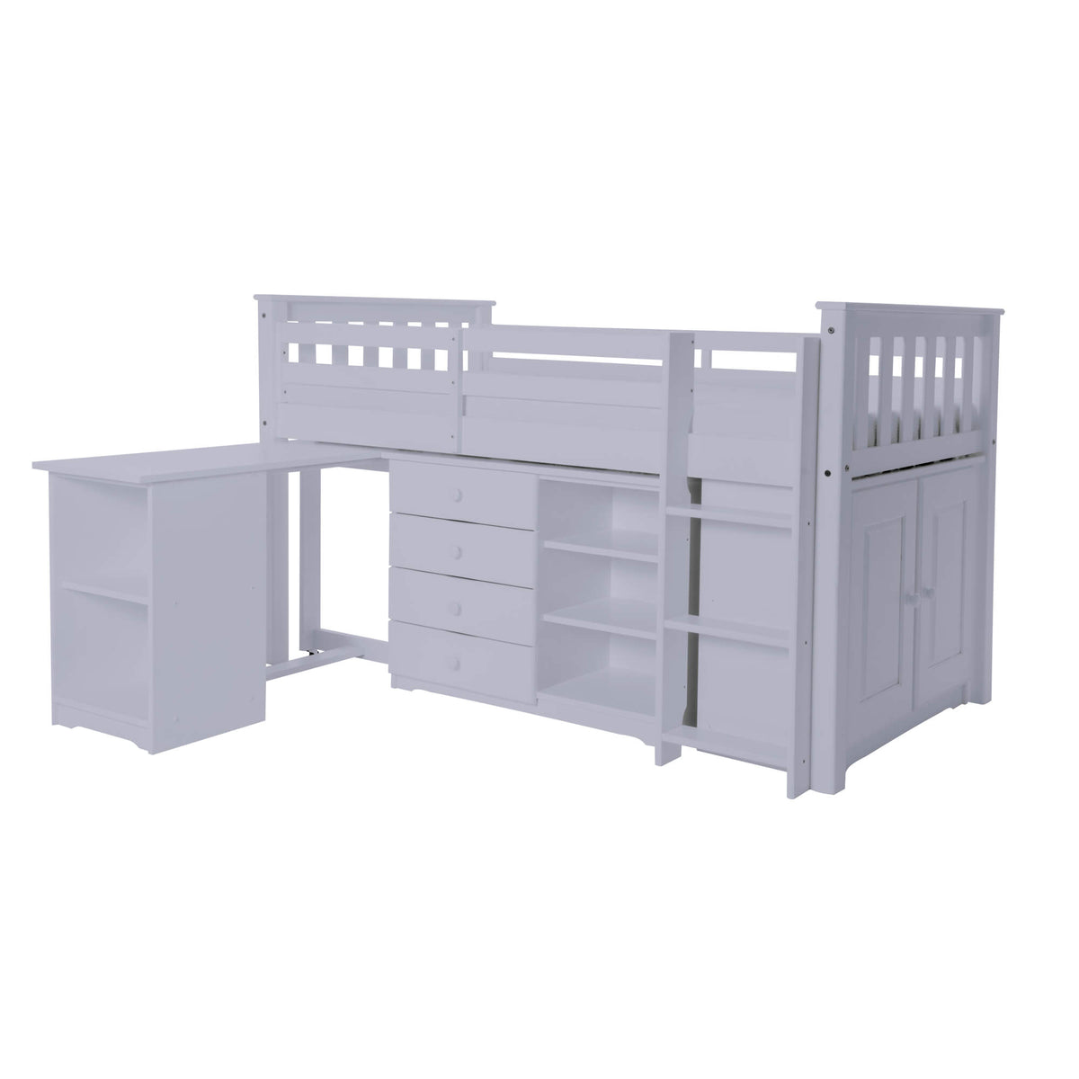 Porto Midi Sleeper with Desk, Chest & Bookcase - Grey