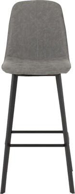 Quebec Bar Chair Box of 2 | Grey Faux Leather | Furniture Cash and Carry