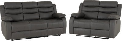 Roma 3+2 Recliner Suite | Grey Faux Leather | Furniture Cash and Carry