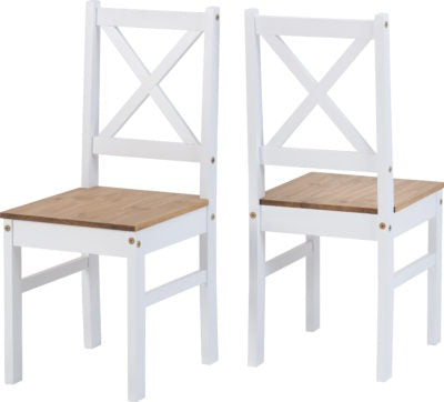 Salvador 1+4 Tile Top Dining Set | White-Distressed Waxed Pine | Furniture Cash and Carry