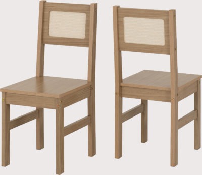 Santana 1+4 Dining Set | Light Oak-Rattan Effect | Furniture Cash and Carry