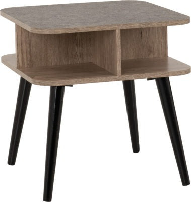 Saxton Side Table | Mid Oak Effect-Grey | Furniture Cash and Carry