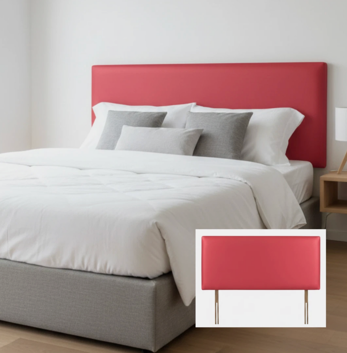 Red PU Leather Headboard