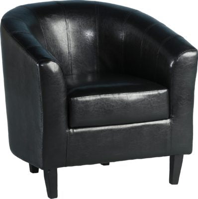 Tempo Tub Chair | Black Faux Leather | Furniture Cash and Carry
