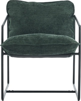 Tivoli Occasional Chair | Black Metal-Green Fabric | Furniture Cash and Carry