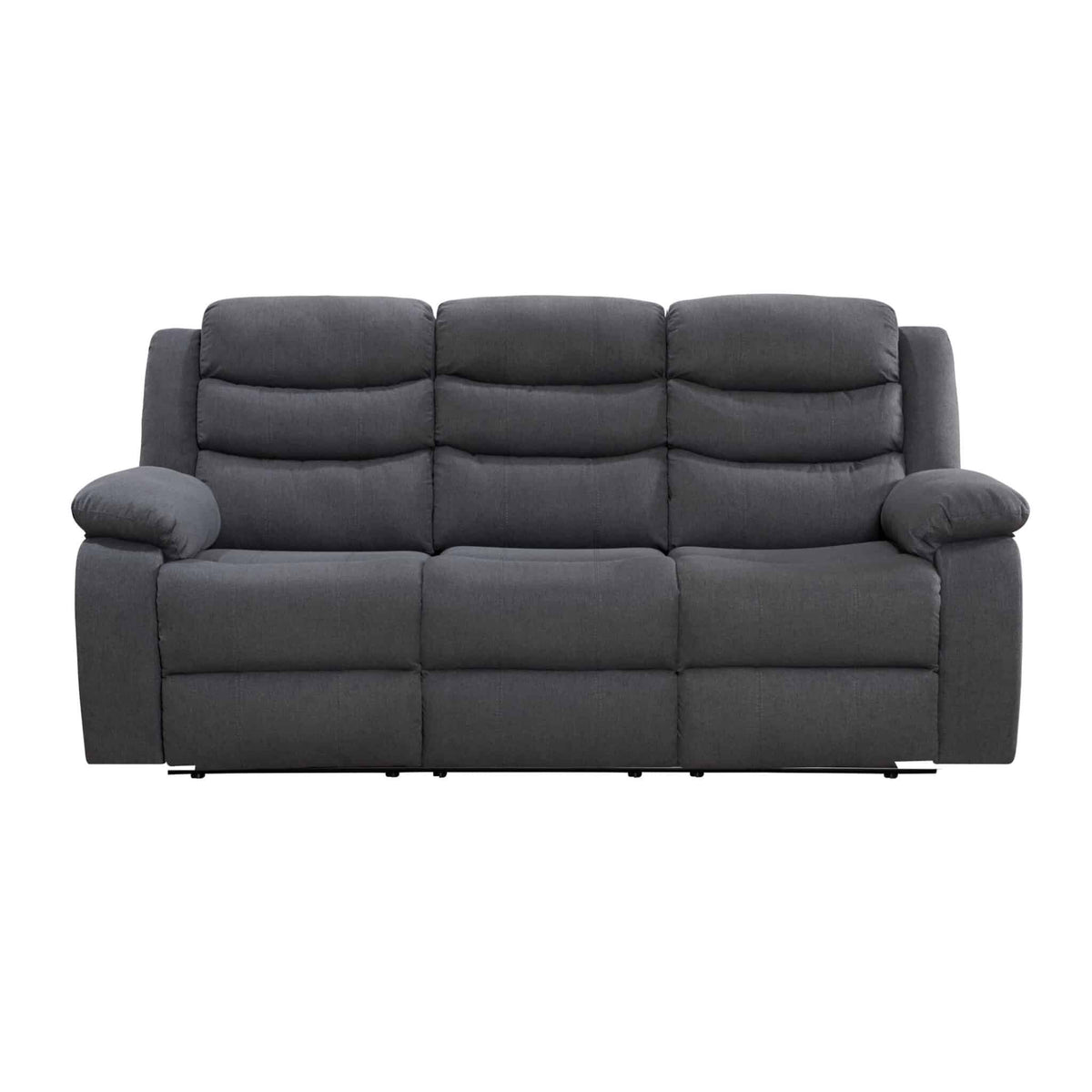 Turin Recliner Fabric 3 Seater - Grey Dark