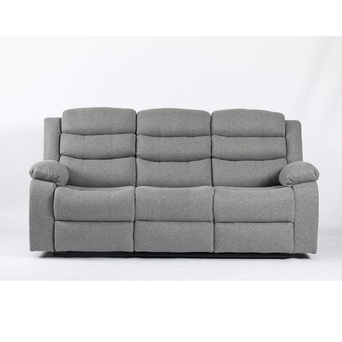 Turin Recliner Fabric 3 Seater - Grey Light