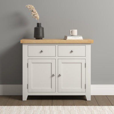 Windsor 2 Door 2 Drawer Sideboard | Ivory-Oak | Furniture Cash and Carry