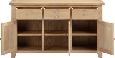 Windsor 3 Door 3 Drawer Sideboard | Natural Oak | Furniture Cash and Carry