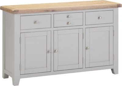 Windsor 3 Door 3 Drawer Sideboard | Pebble Grey-Oak | Furniture Cash and Carry