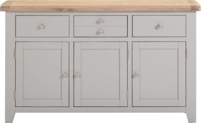 Windsor 3 Door 3 Drawer Sideboard | Pebble Grey-Oak | Furniture Cash and Carry