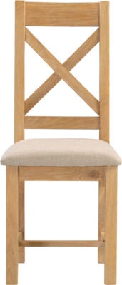Windsor Cross Back Chair Box of 2 | Natural Oak-Oat Fabric | Furniture Cash and Carry