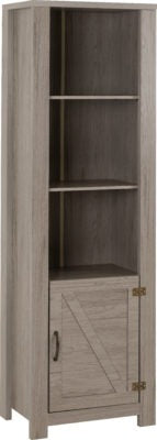 Zurich 1 Door Bookcase | Grey Wood Grain | Furniture Cash and Carry