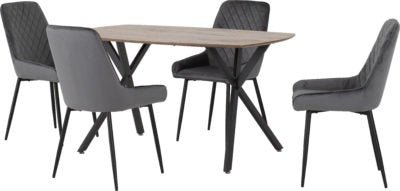 Athens Rectangular Dining Set with Avery Chairs - Furniture Cash and Carry