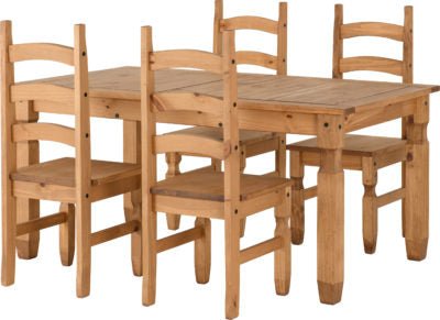 Corona Extending Dining Set (4 Chairs) - Furniture Cash and Carry