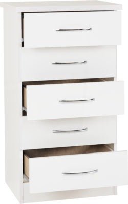 Nevada 5 Drawer Narrow Chest - Furniture Cash and Carry