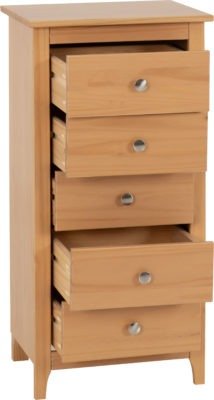 Oslo 5 Drawer Narrow Chest - Furniture Cash and Carry