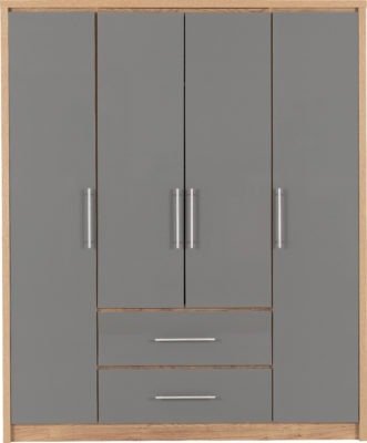 Seville 4 Door 2 Drawer Wardrobe - Furniture Cash and Carry