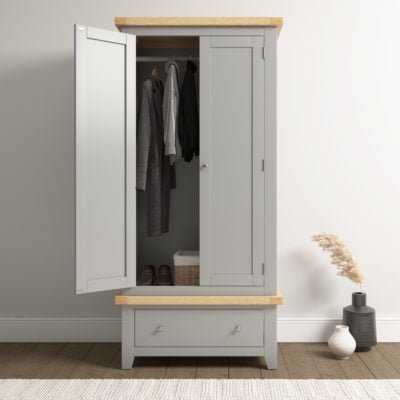 Windsor 2 Door 1 Drawer Wardrobe - Furniture Cash and Carry