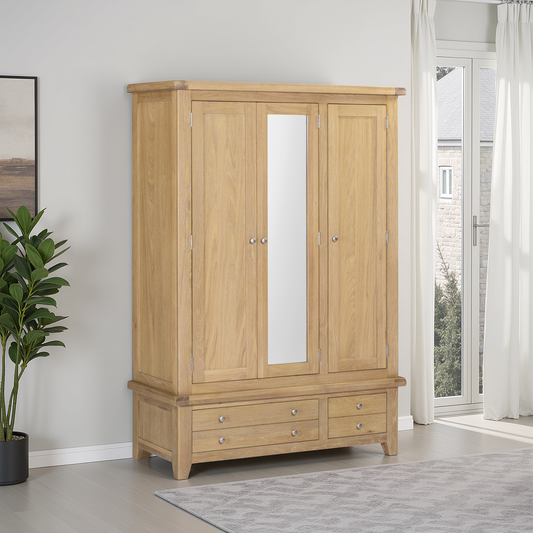 Windsor 3 Door 2 Drawer Wardrobe - Natural Oak