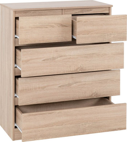 Malvern 3+2 Drawer Chest - Sonoma Oak Effect