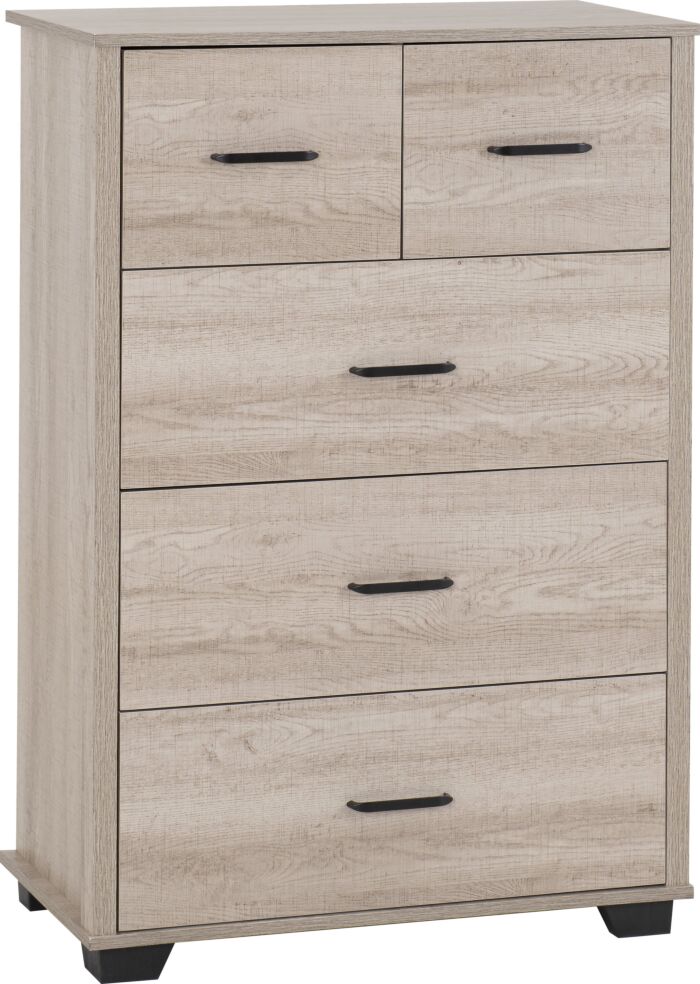 Oliver 3+2 Drawer Chest - Light Oak Effect