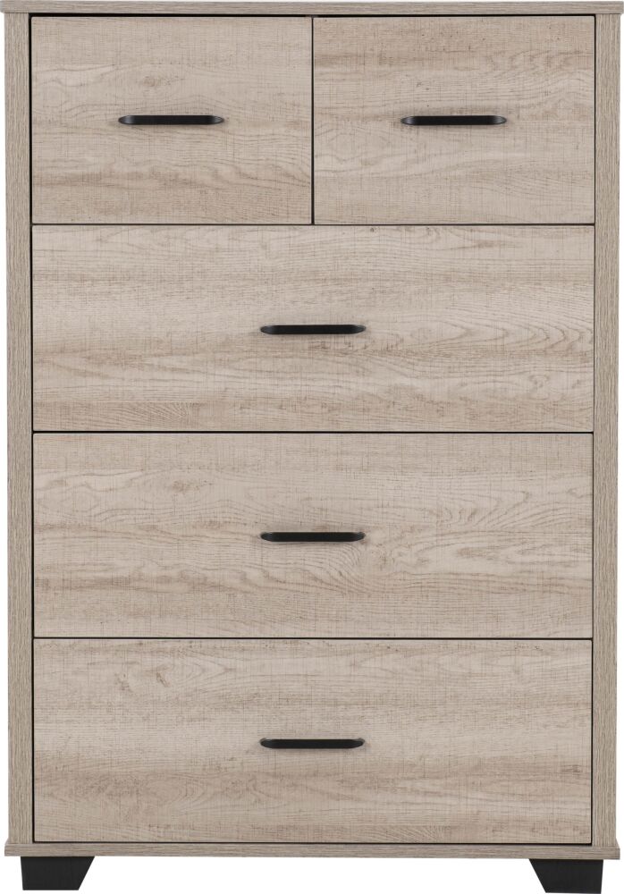 Oliver 3+2 Drawer Chest - Light Oak Effect