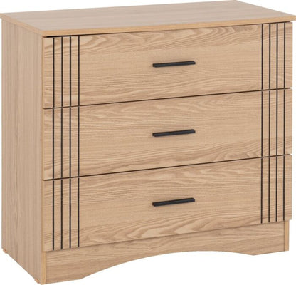Tessa 3 Drawer Chest - Natural Oak Effect