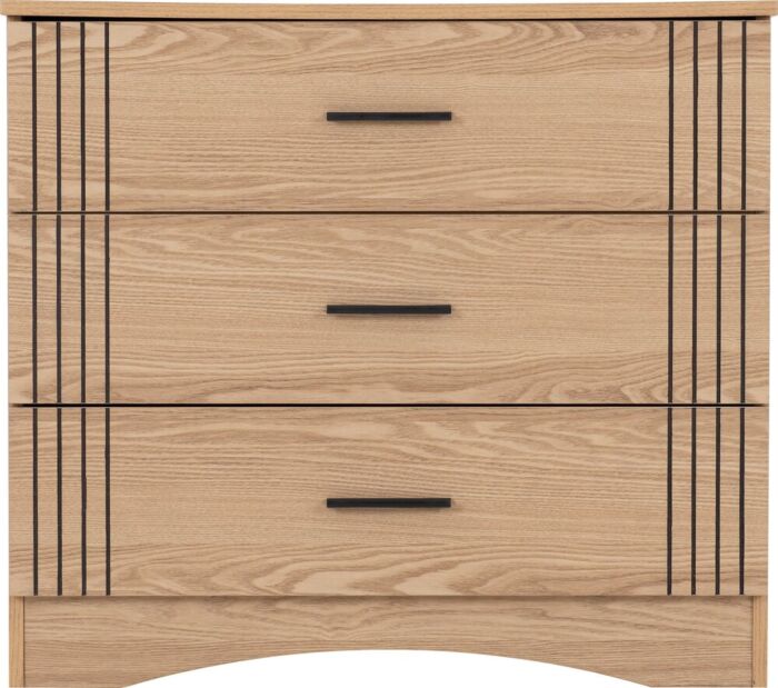 Tessa 3 Drawer Chest - Natural Oak Effect