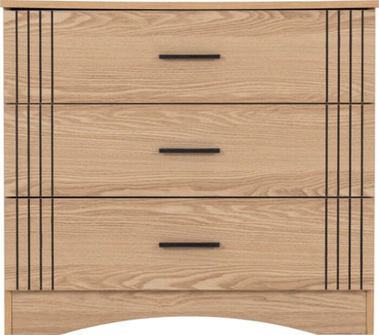 Tessa 3 Drawer Chest - Natural Oak Effect