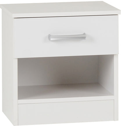 Polar 1 Drawer Bedside - White