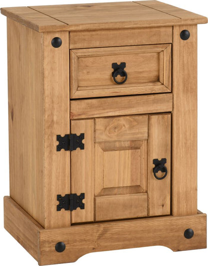 Corona Petite Bedside - Distressed Waxed Pine