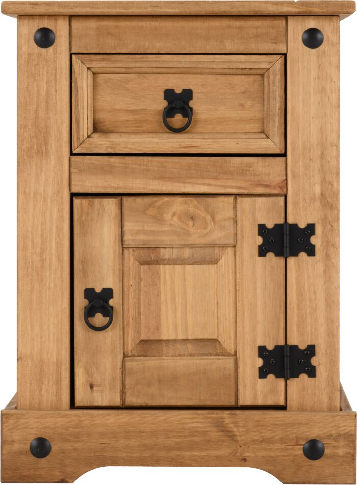 Corona Petite Bedside - Distressed Waxed Pine