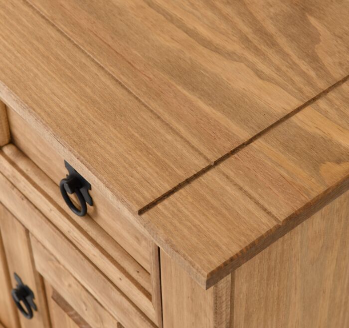 Corona Petite Bedside - Distressed Waxed Pine