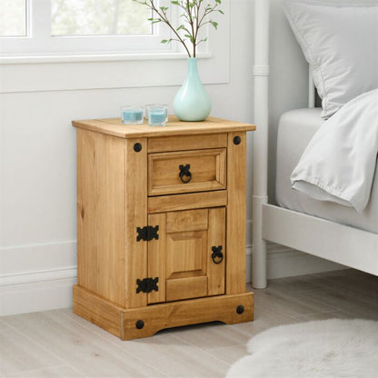 Corona Petite Bedside - Distressed Waxed Pine