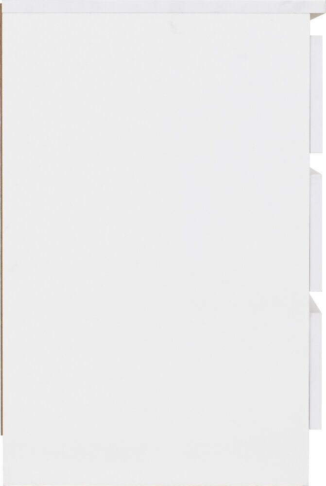 Malvern 3 Drawer Bedside - White