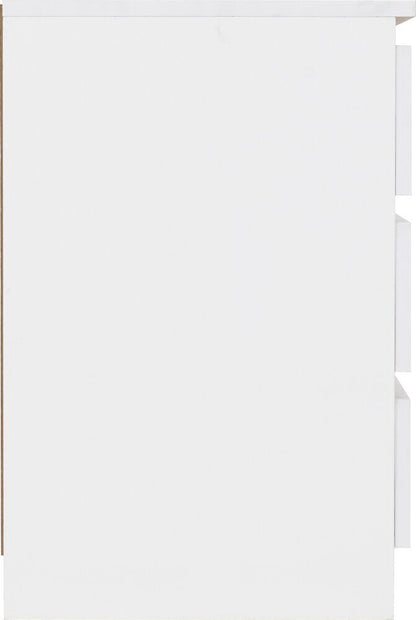 Malvern 3 Drawer Bedside - White