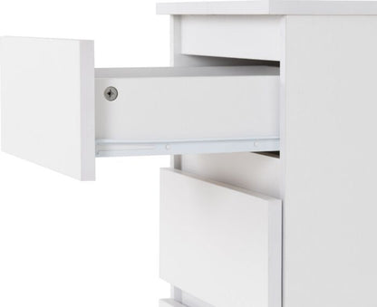 Malvern 3 Drawer Bedside - White