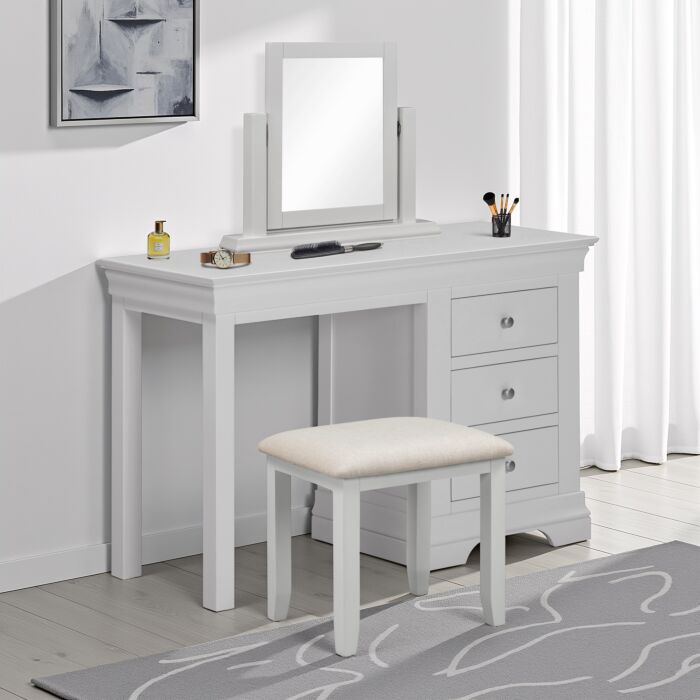 Bordeaux 3 Drawer Dressing Table - Pebble Grey
