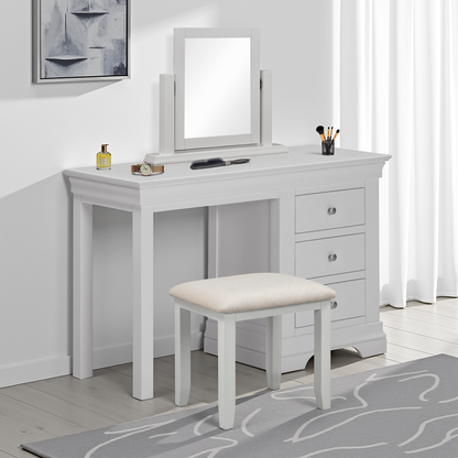 Bordeaux Dressing Table Stool - Ivory/Oat Fabric