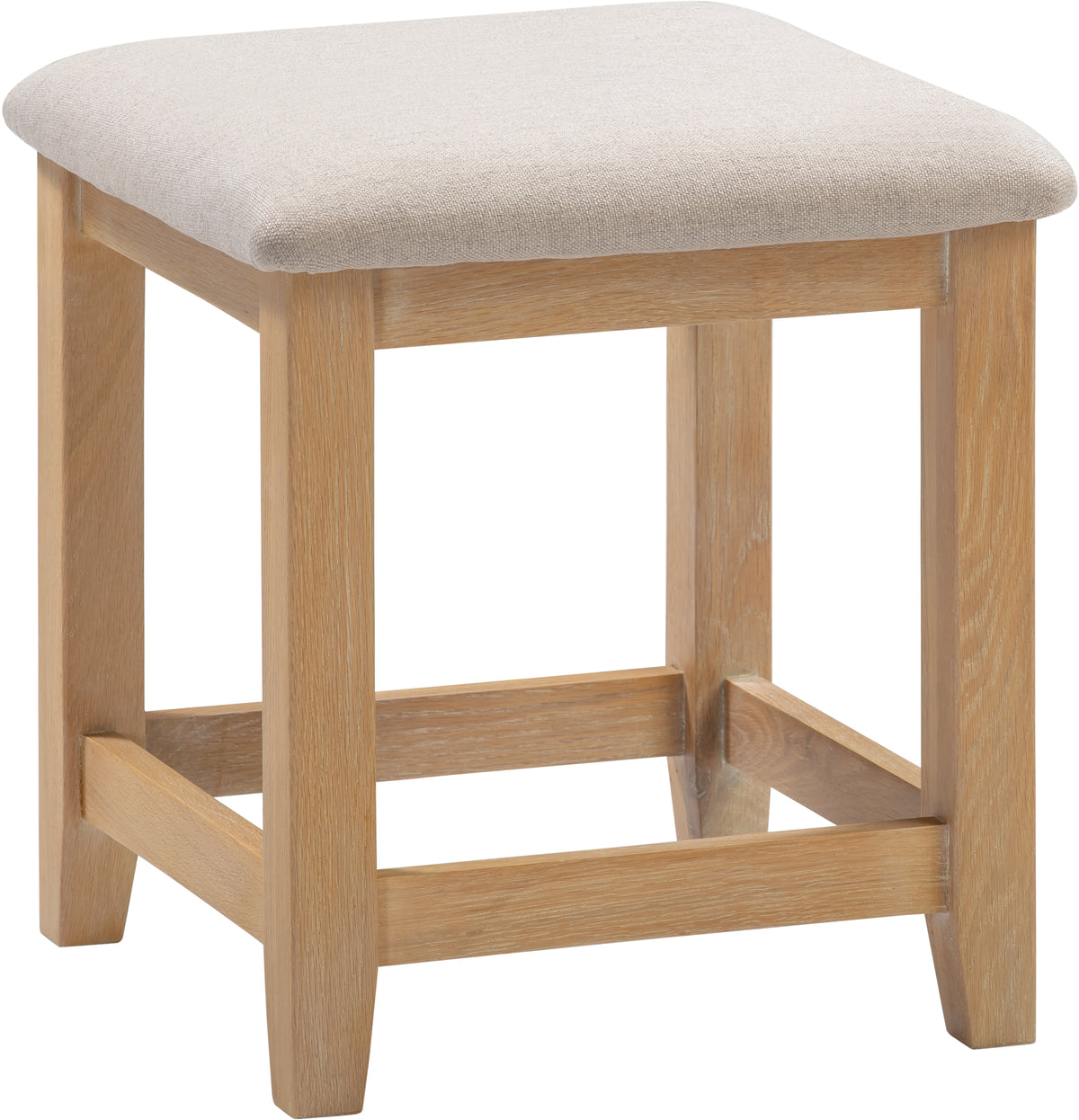 Windsor Dressing Table Stool - Natural Oak/Oat Fabric