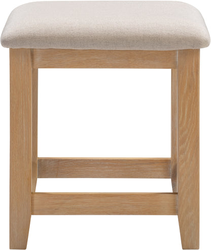 Windsor Dressing Table Stool - Natural Oak/Oat Fabric