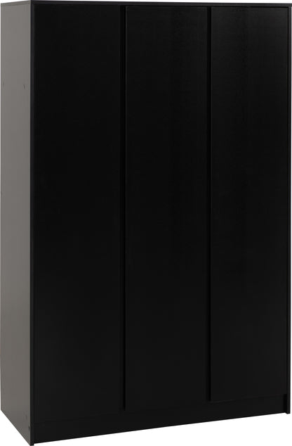 Malvern 3 Door Wardrobe Bedroom Set - Black
