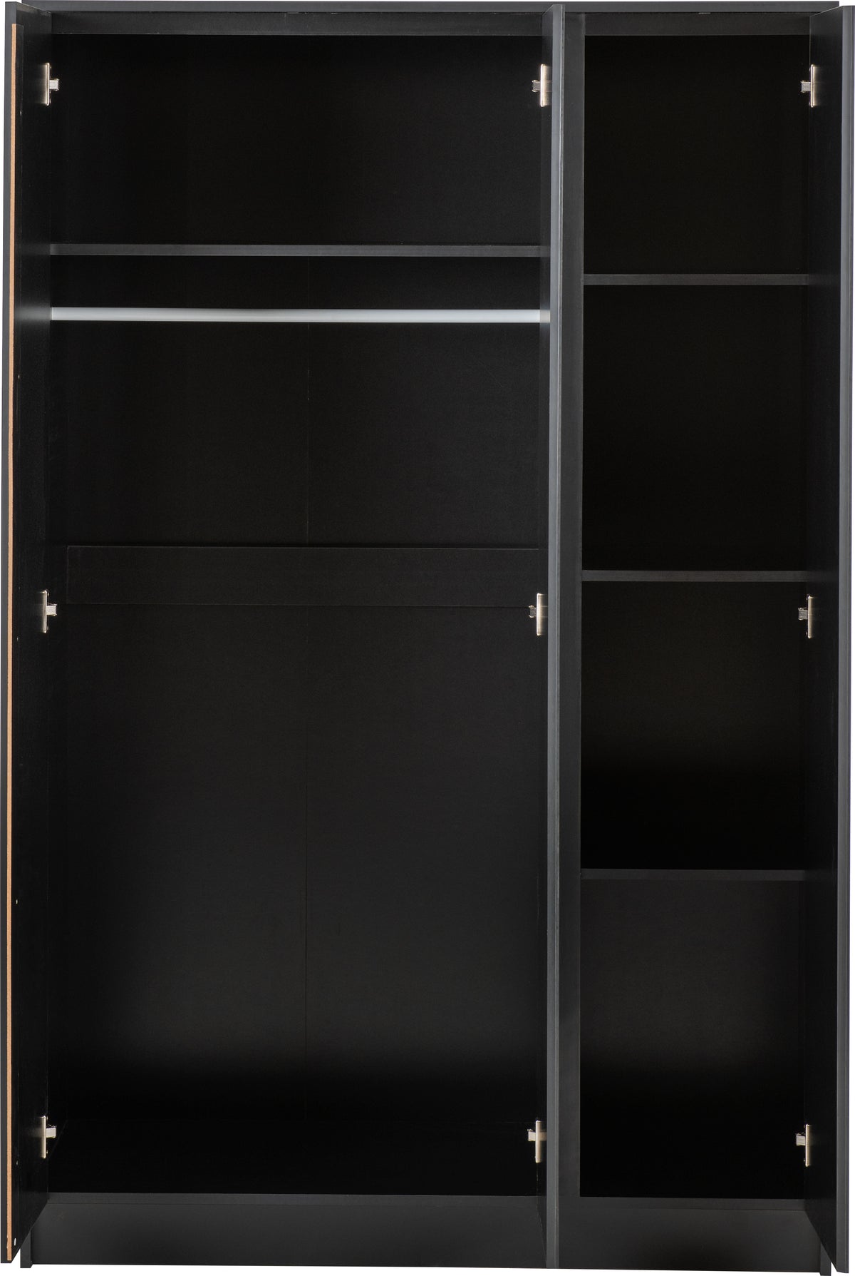 Malvern 3 Door Wardrobe Bedroom Set - Black