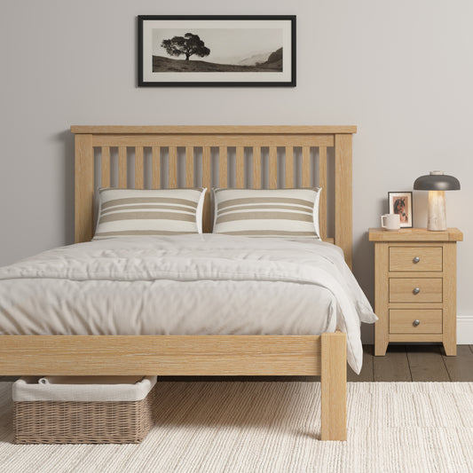 Windsor 5' Bed Low Foot End - Natural Oak