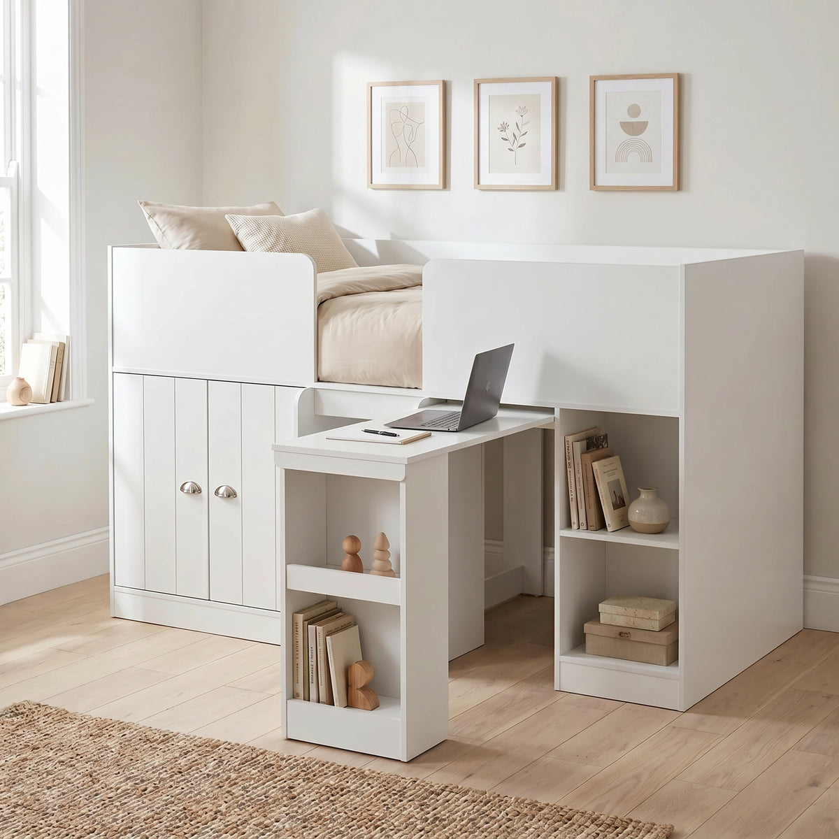 Orlando Study Bunk - White