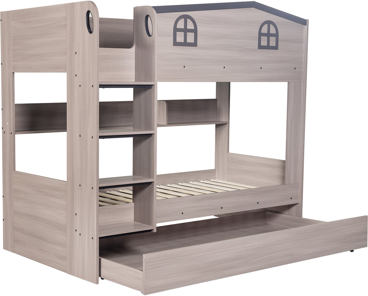 Hector Bunk Bed & Trundle Set - Ash Grey